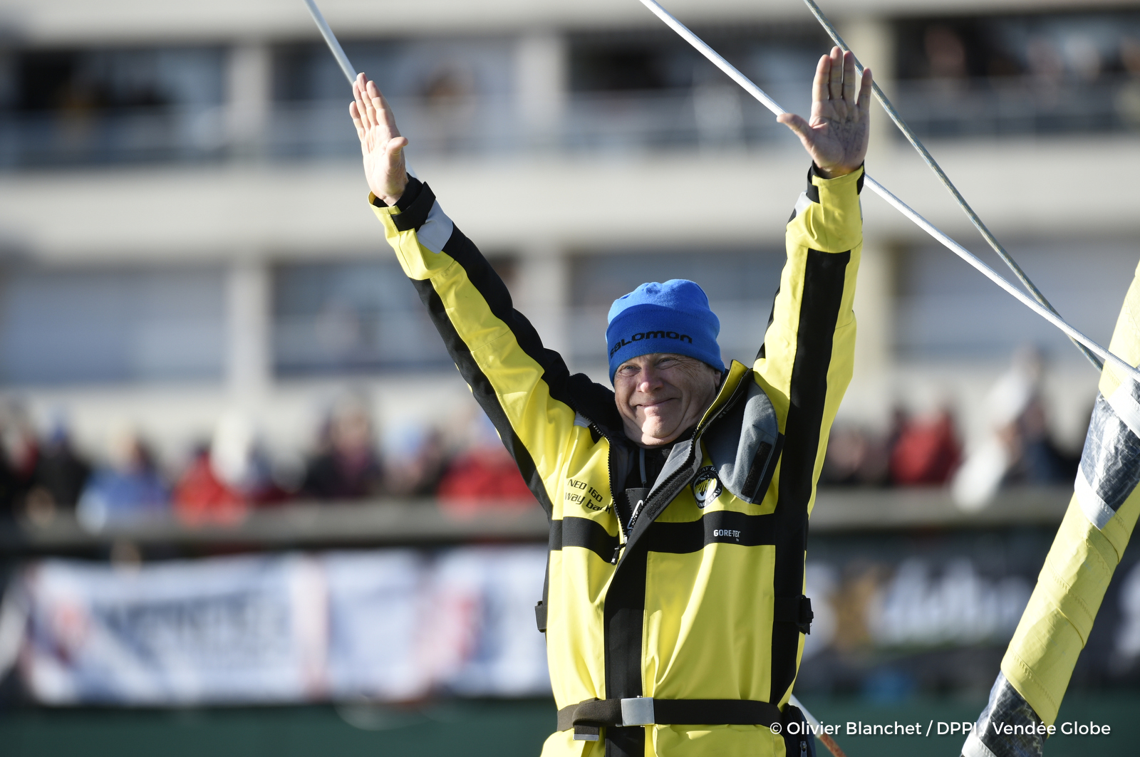 Pieter Heerema (NL), skipper No Way Back,, Ambiance channel start of the Vendee Globe, in Les Sables d'Olonne, France, on November 6th, 2016 - Photo Olivier Blanchet / DPPI / Vendee Globe Pieter Heerema (NL), skipper No Way Back,, Ambiance chenal départ du Vendée Globe, aux Sables d'Olonne le 6 Novembre 2016 - Photo Olivier Blanchet / DPPI / Vendee Globe
