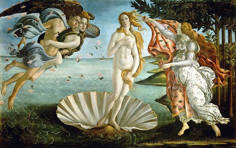 Geboorte van Venus uit een schelp, Botticelli