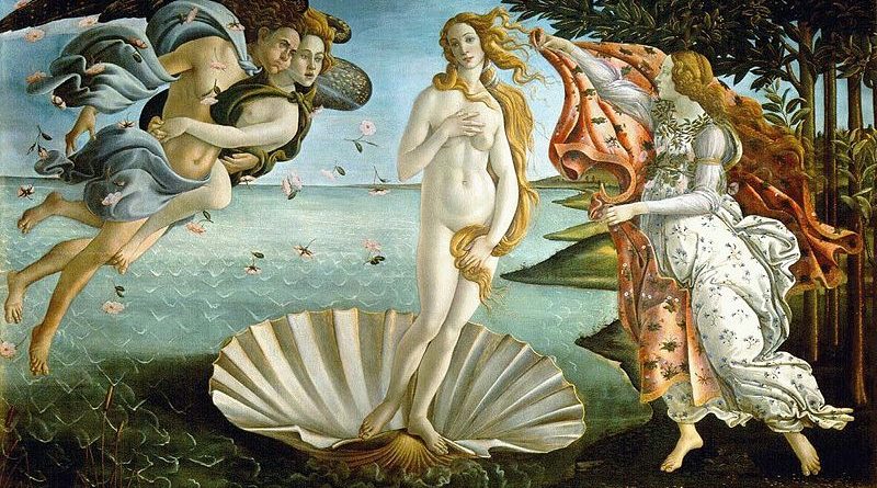 Geboorte van Venus uit een schelp, Botticelli